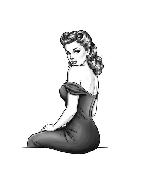 Black and grey chicano pin up and woman portrait tattoo design