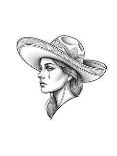 Black and grey chicano woman portrait tattoo design