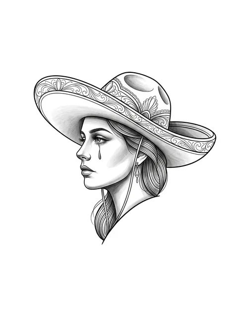Black and grey chicano woman portrait tattoo design