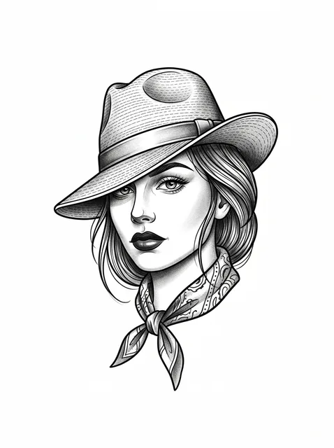 Black and grey chicano woman portrait tattoo design
