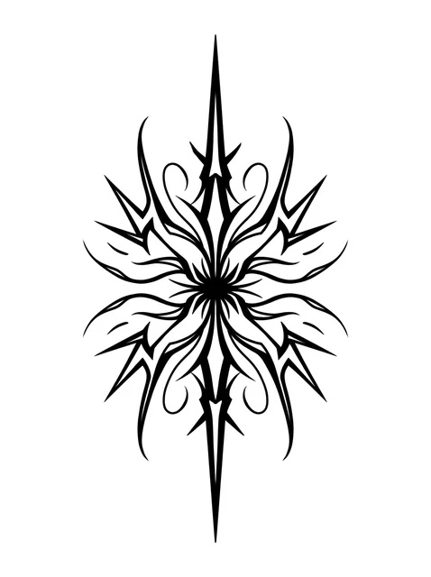 Black and grey cybersigilism abstract tattoo design