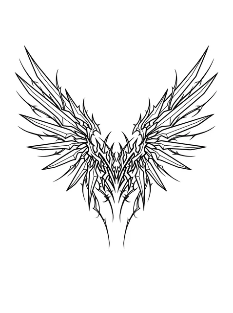 cybersigilism angel wings tattoo design