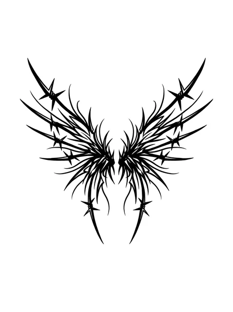 cybersigilism angel wings tattoo design