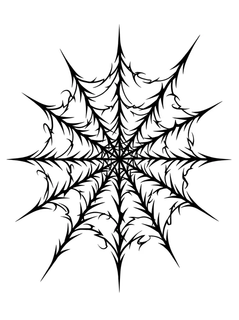 Black and grey cybersigilism web tattoo design