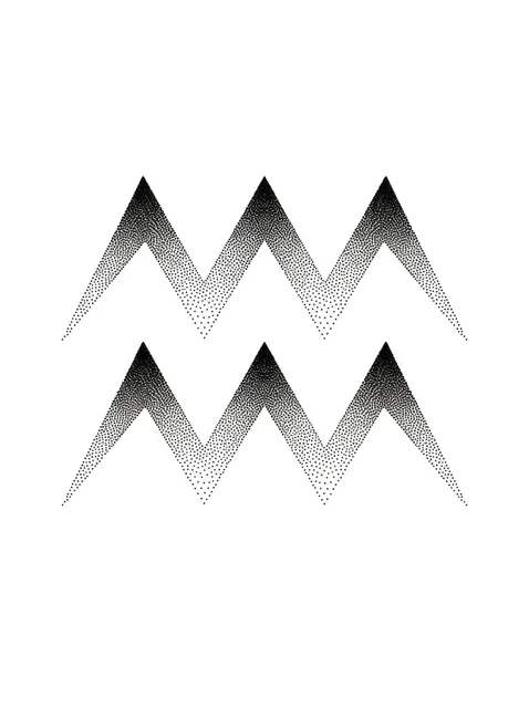 Black and grey dotwork aquarius tattoo design