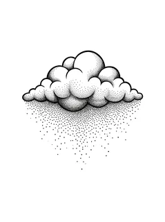Black and grey dotwork cloud tattoo design