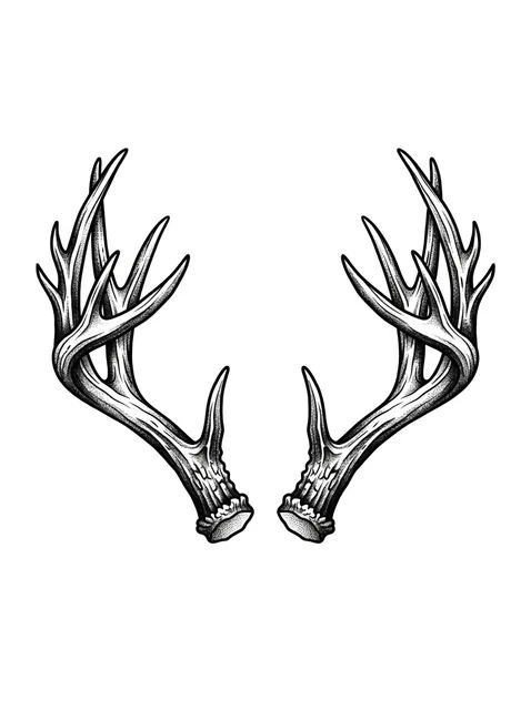 Black and grey dotwork deer tattoo design