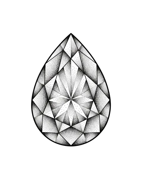 Black and grey dotwork diamond tattoo design