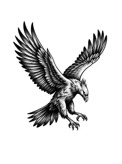 Black and grey dotwork eagle tattoo design
