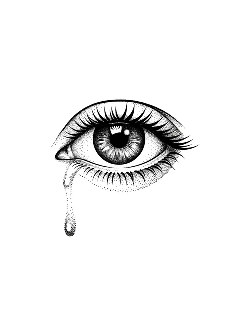 dotwork Eye tattoo design, black and grey