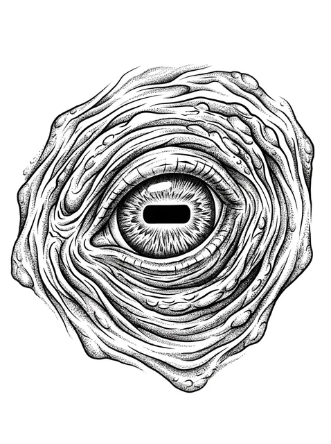 Black and grey dotwork eye tattoo design