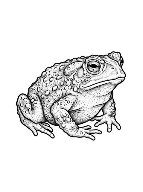 Black and grey dotwork frog tattoo design