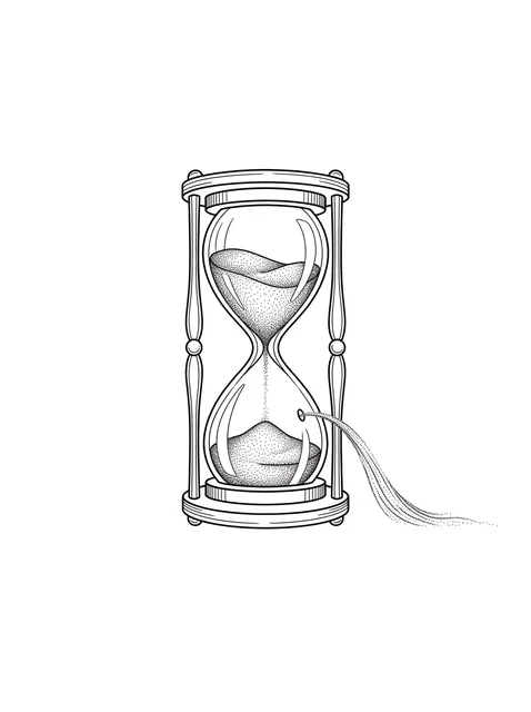 Black and grey dotwork hourglass tattoo design: the bottom bulb
