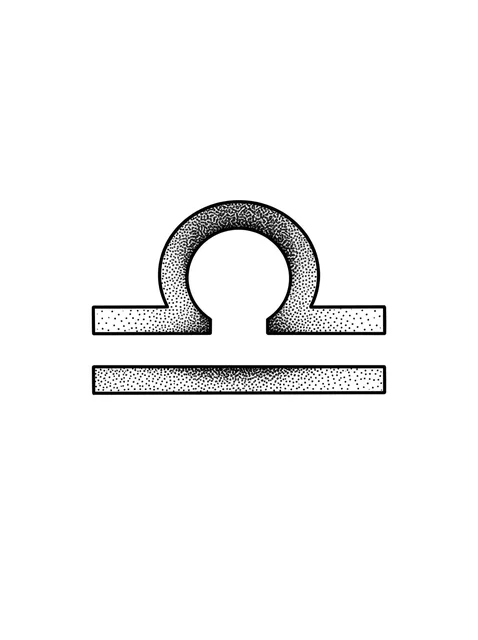 Black and grey dotwork libra tattoo design