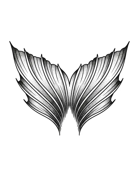 Black and grey dotwork mermaid tattoo design: a mermaid's tail