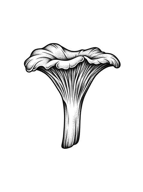 Black and grey dotwork mushroom tattoo design