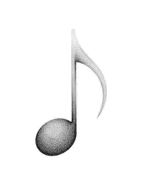 dotwork music note tattoo design