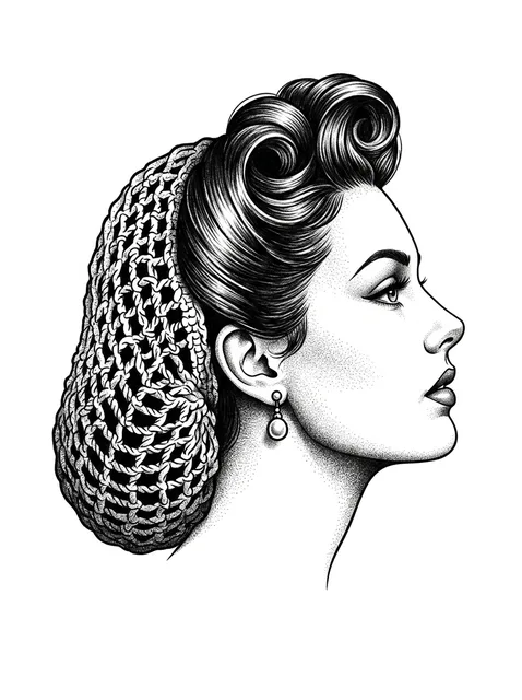 Black and grey dotwork pin up tattoo design