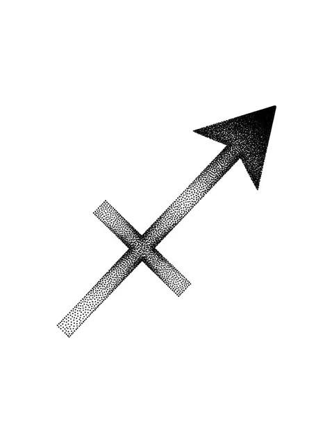 Black and grey dotwork sagittarius tattoo design