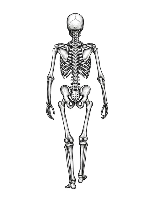 Black and grey dotwork skeleton tattoo design