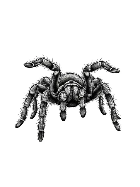 Black and grey dotwork spider tattoo design