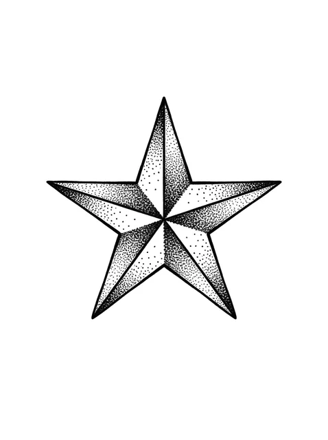 Black and grey dotwork star tattoo design