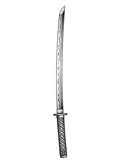 Black and grey dotwork sword tattoo design