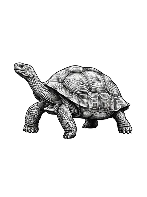 Black and grey dotwork turtle tattoo design