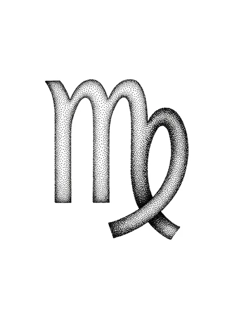 Black and grey dotwork virgo tattoo design