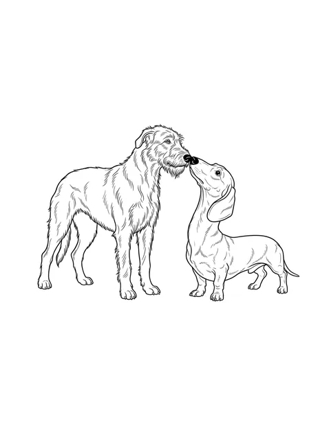 Black and white fine line dog and pet portrait tattoo design, outline stencil