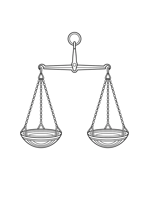 Black and white fine line libra tattoo design, outline stencil