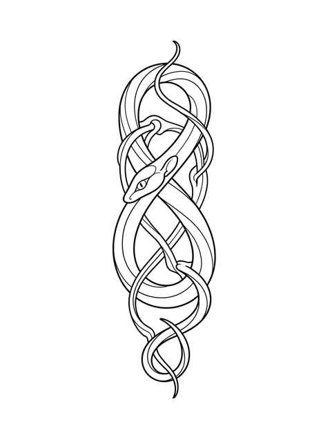 fine line viking tattoo design