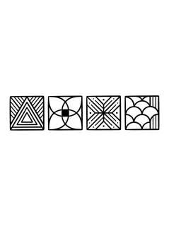Black and white geometric abstract tattoo design, outline stencil