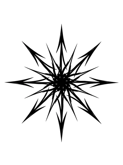 Black and white geometric abstract tattoo design, outline stencil