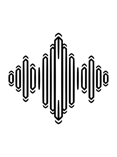 Black and white geometric abstract tattoo design, outline stencil