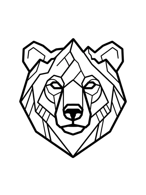 geometric bear tattoo design