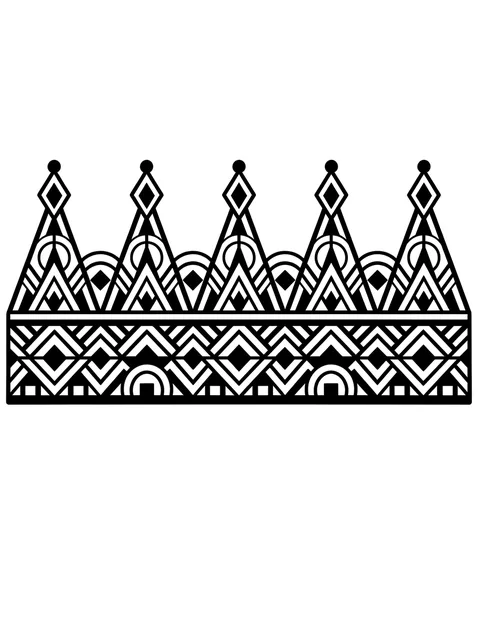 geometric crown tattoo design
