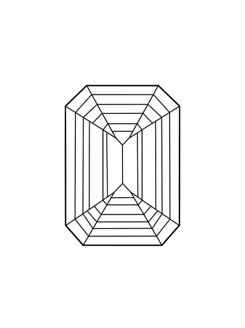Black and white geometric diamond tattoo design, outline stencil