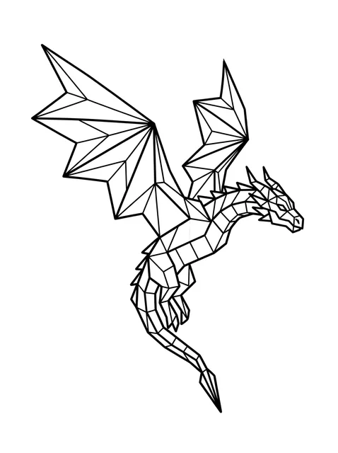 geometric dragon tattoo design
