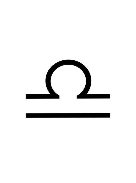 Black and white geometric libra tattoo design, outline stencil