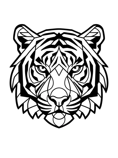 geometric tiger tattoo design