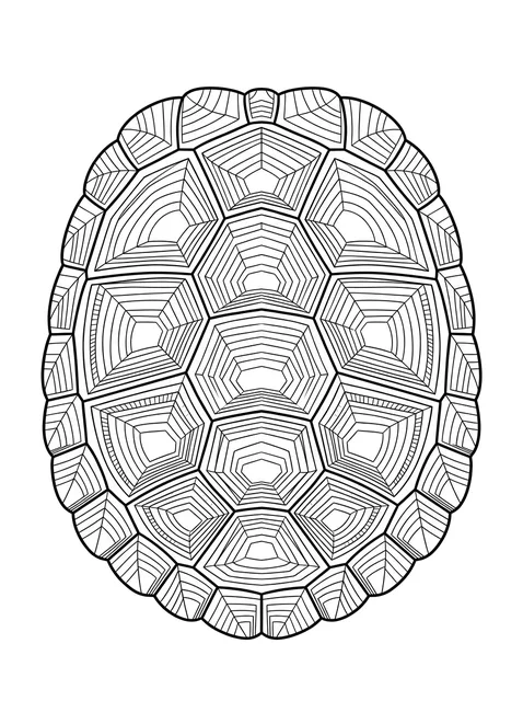 Black and white geometric turtle tattoo design, outline stencil
