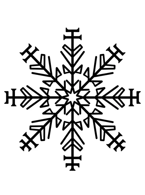 Black and white geometric viking and star tattoo design, outline stencil