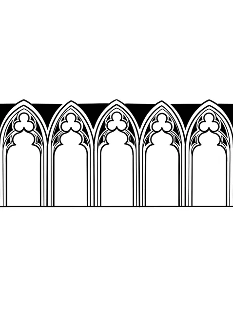 Black and grey gothic armband and gothic arch tattoo design