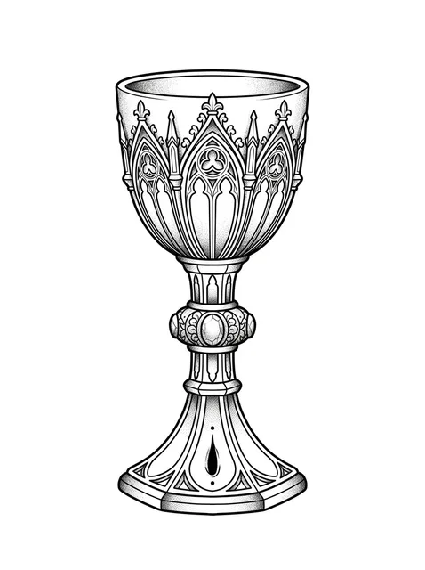 Black and grey gothic chalice tattoo design
