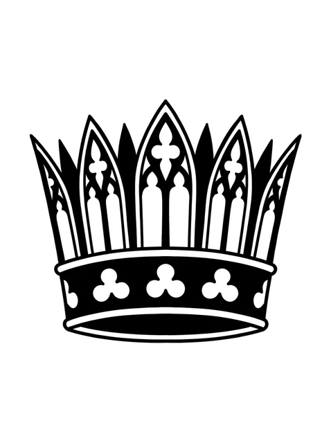 Black and grey gothic crown tattoo design: a gothic-inspired crown