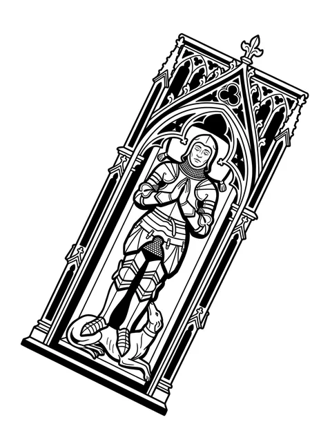 Black and grey gothic dog and knight tattoo design