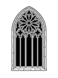 Black and grey gothic rose window tattoo design