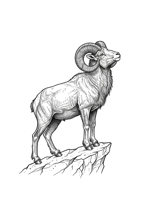 Black and grey illustrative aries and goat tattoo design