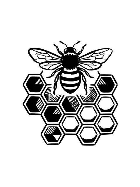 illustrative bee tattoo design